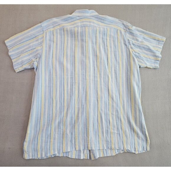 Nyne New You New Energy Shirt Men's 1X Big Short Sleeve Blue Yellow Stripe - Picture 12 of 15